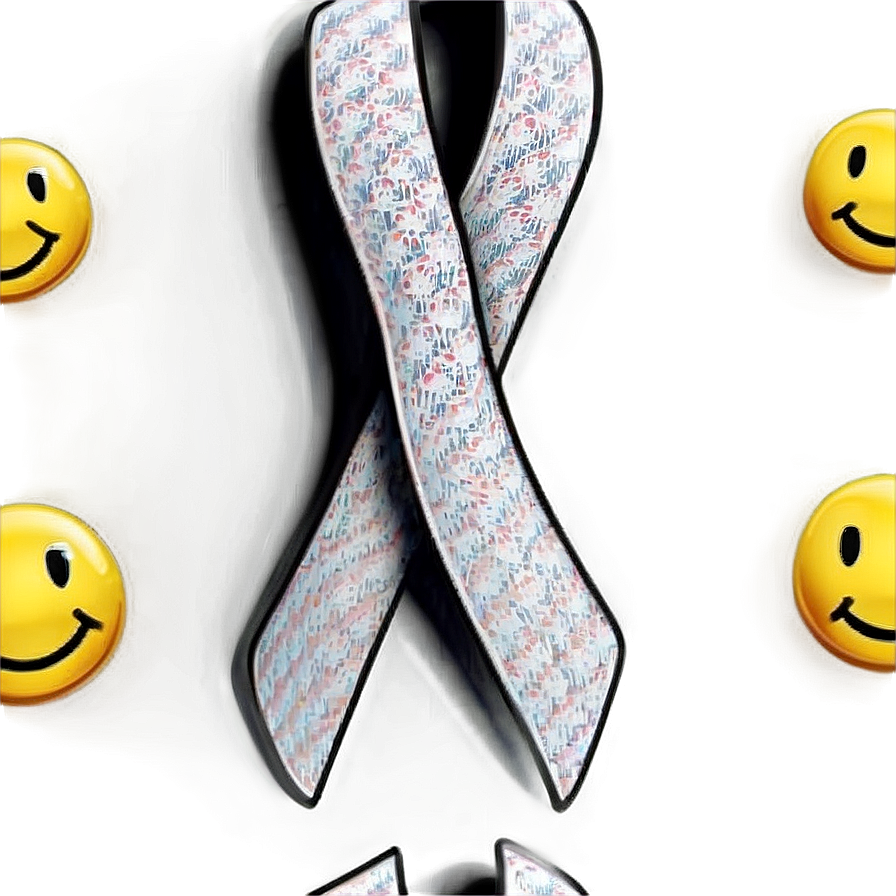 Lung Cancer Ribbon With Smiley Face Png 76 PNG Image