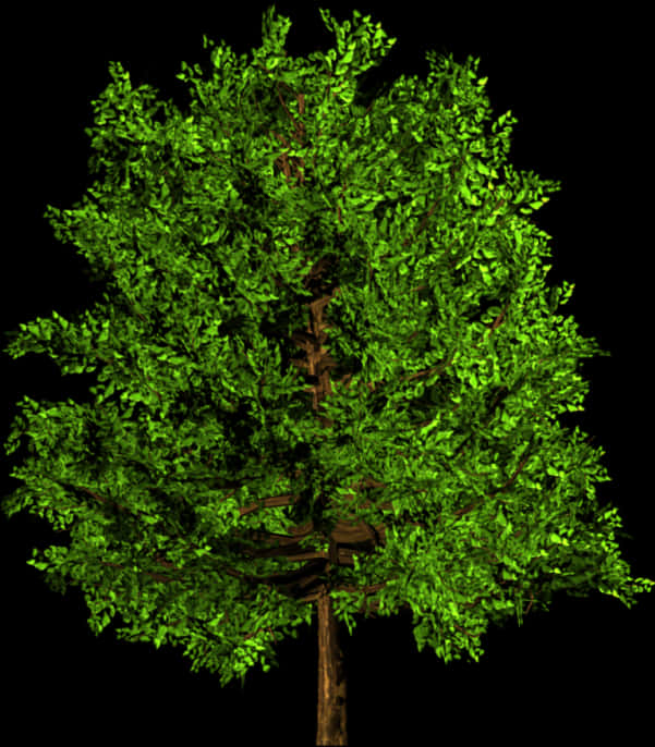 Lush Green Tree3 D Rendering PNG Image