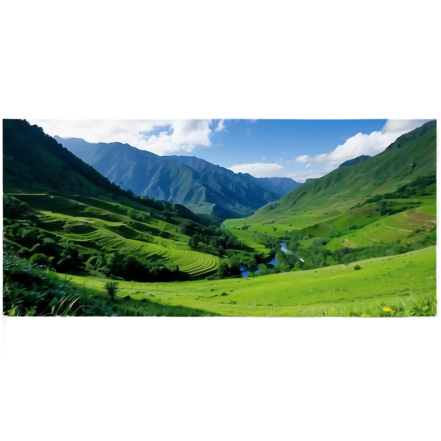 Lush Green Valley Landscape Png Aqi89 PNG Image