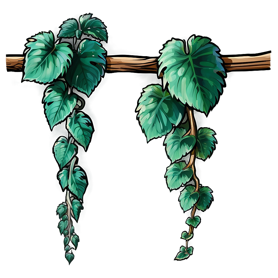 Lush Green Vine Illustration PNG Image