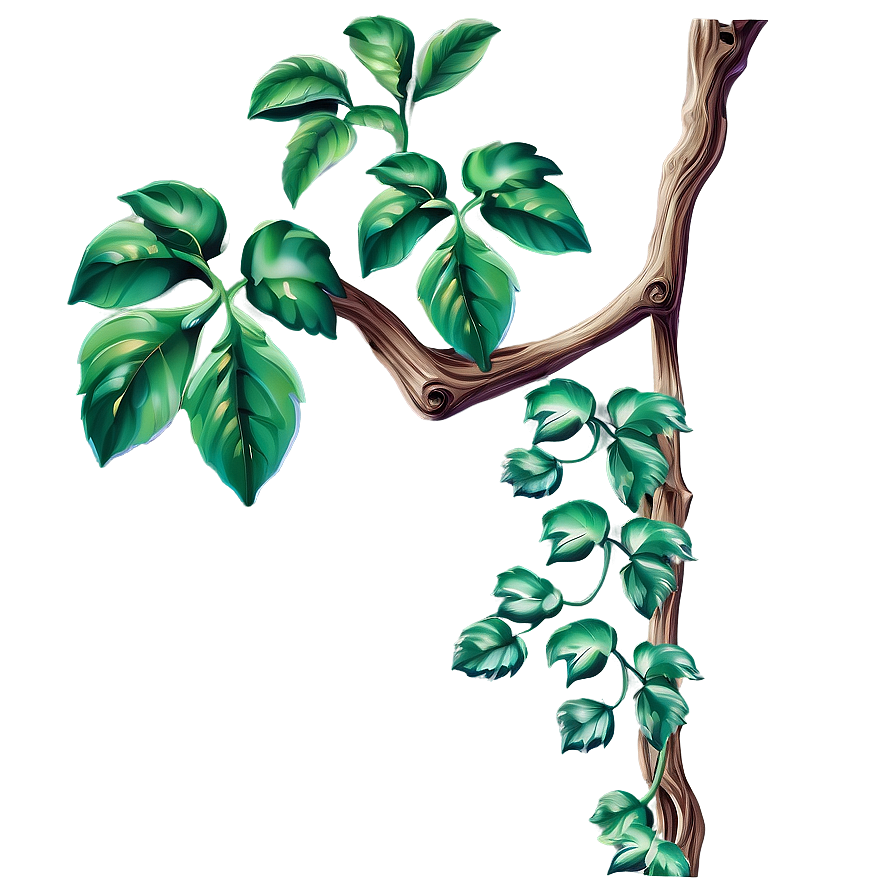 Lush Green Vine Illustration PNG Image