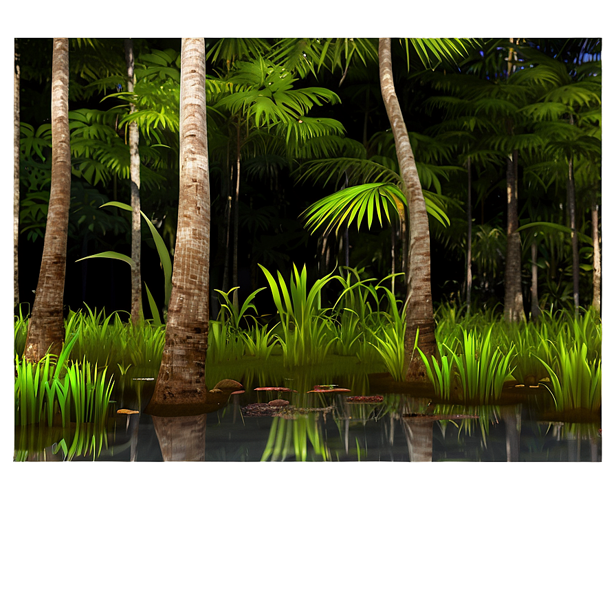 Lush Swamp Vegetation Png 06122024 PNG Image