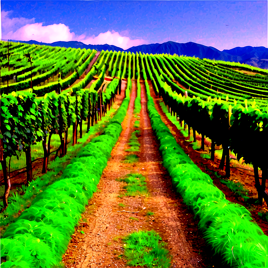 Lush Vineyard Pathway Png 06202024 PNG Image