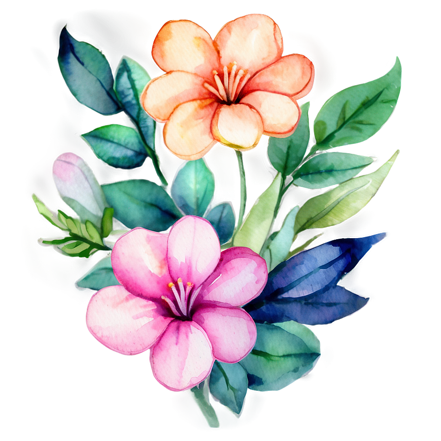 Lush Watercolor Flower Art Png Tkj24 PNG Image