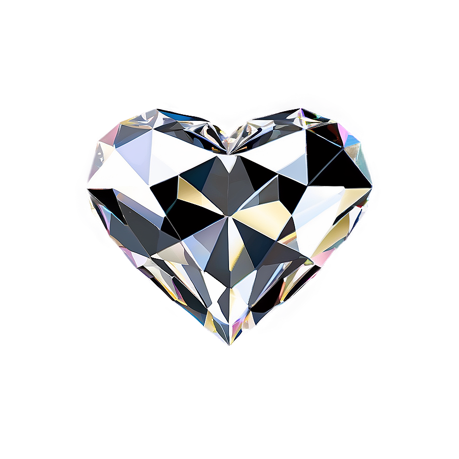 Lustrous Diamond Heart Png Usa PNG Image