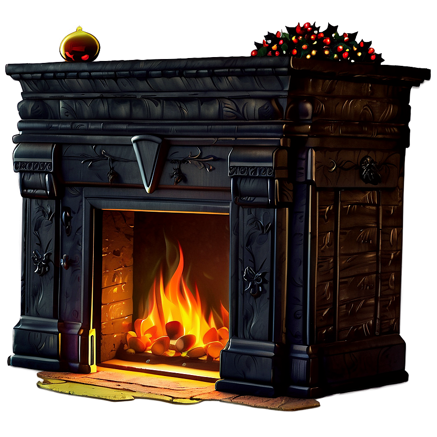 Luxurious Christmas Fireplace Decor Png 06262024 PNG Image