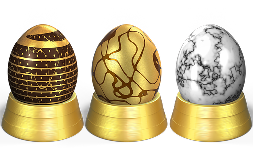 Luxurious Decorative Easter Eggs PNG Image