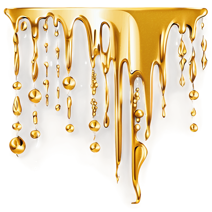 Luxurious Gold Glitter Drip Accent Png 06282024 PNG Image