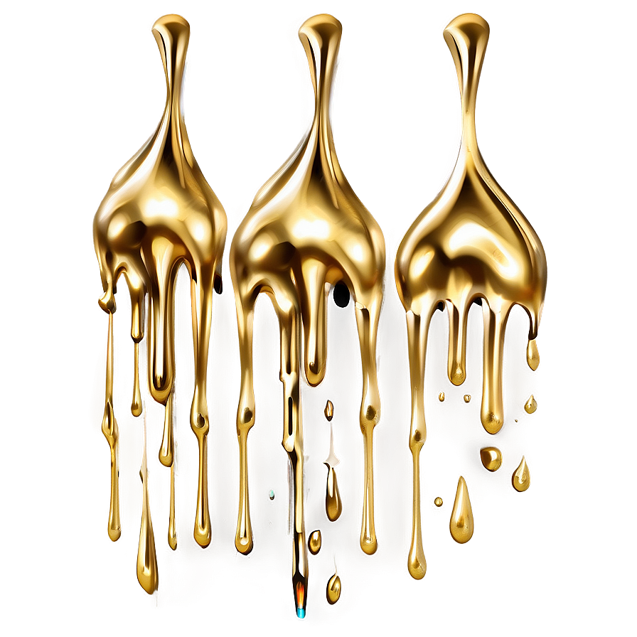 Luxurious Gold Glitter Drip Accent Png Lwu PNG Image