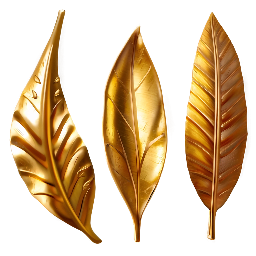 Luxurious Gold Leaves Png 19 PNG Image