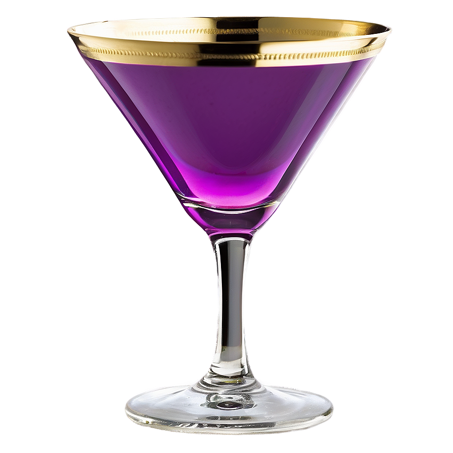 Luxurious Gold Rim Martini Png Hsv65 PNG Image