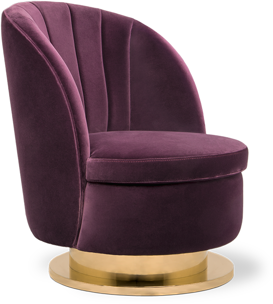 Luxurious Purple Velvet Chair PNG Image