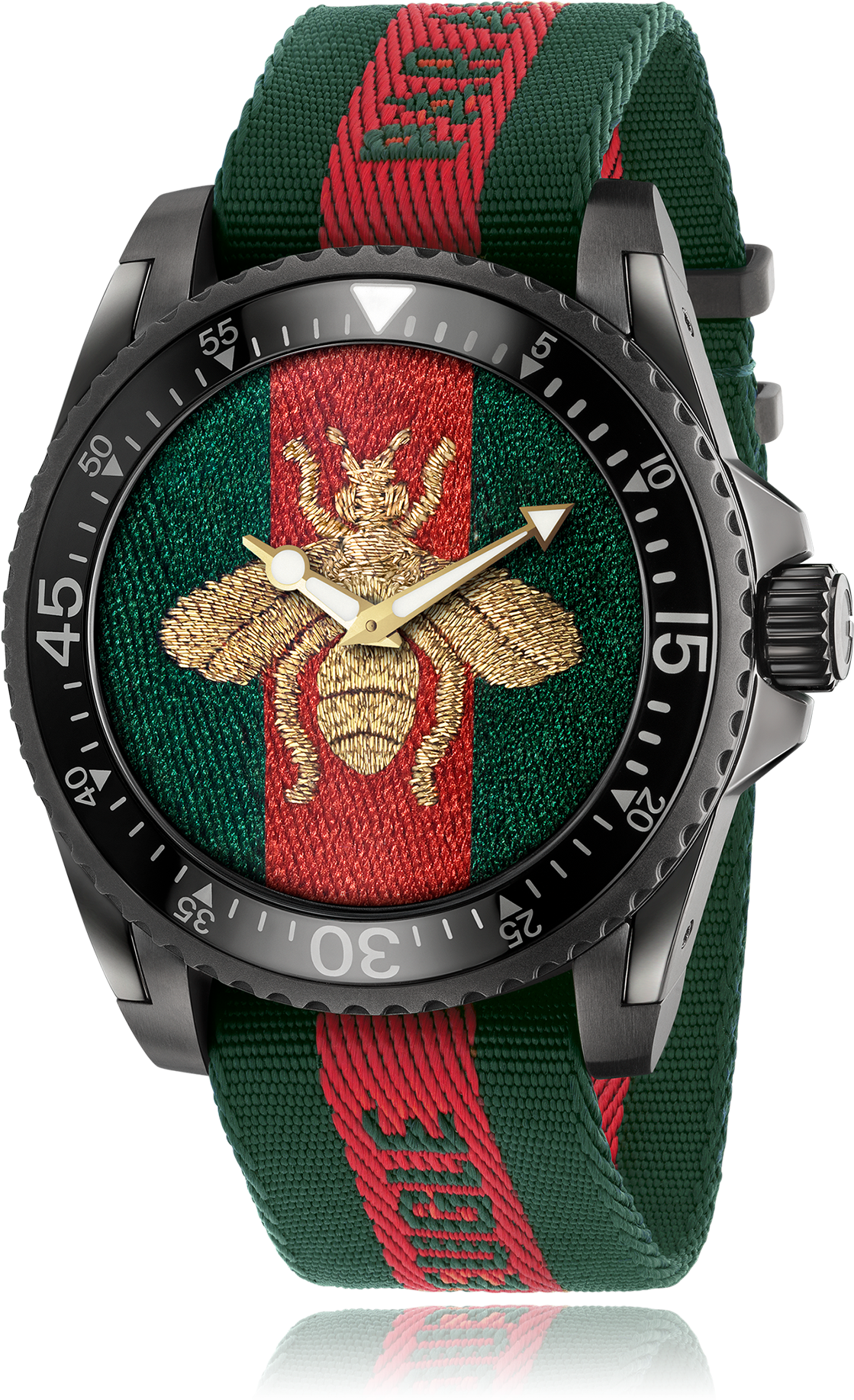 Luxury Bee Emblem Dive Watch PNG Image