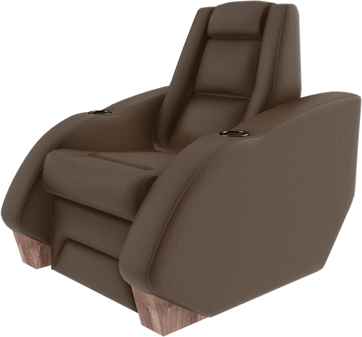 Luxury Brown Home Theater Recliner Chair PNG Image