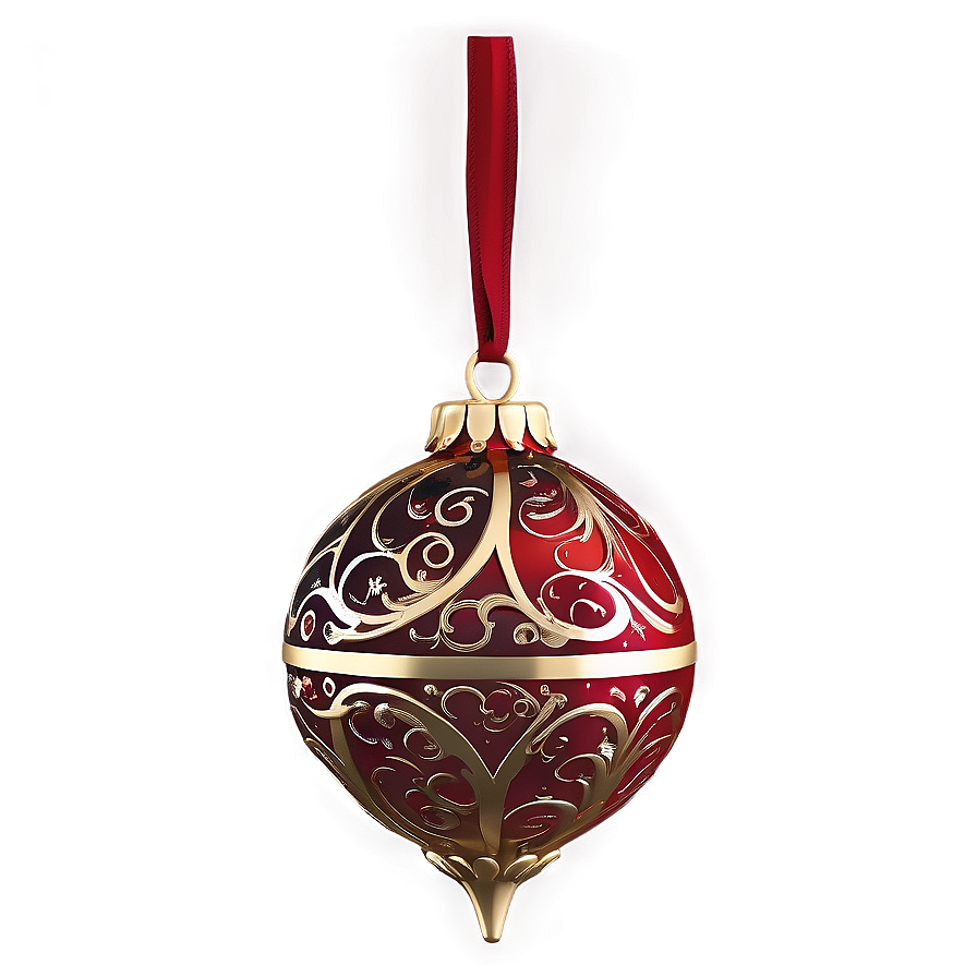 Luxury Gold And Red Christmas Ornament Png 06262024 PNG Image