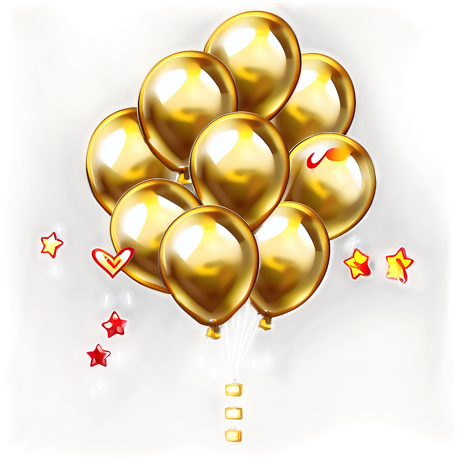 Luxury Gold Balloons Png Qrx44 PNG Image