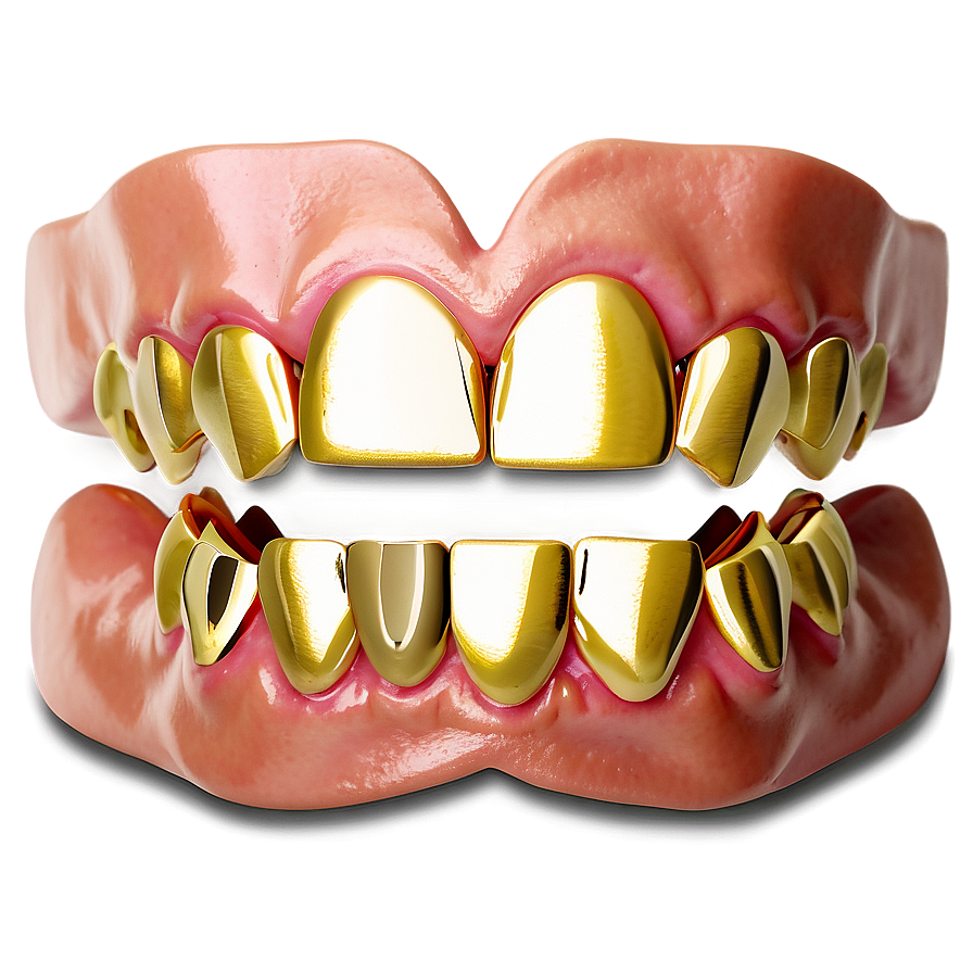 Luxury Gold Teeth Grillz Png Kyt4 PNG Image