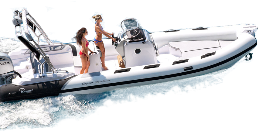 Luxury Inflatable Yacht With Passengers PNG Image