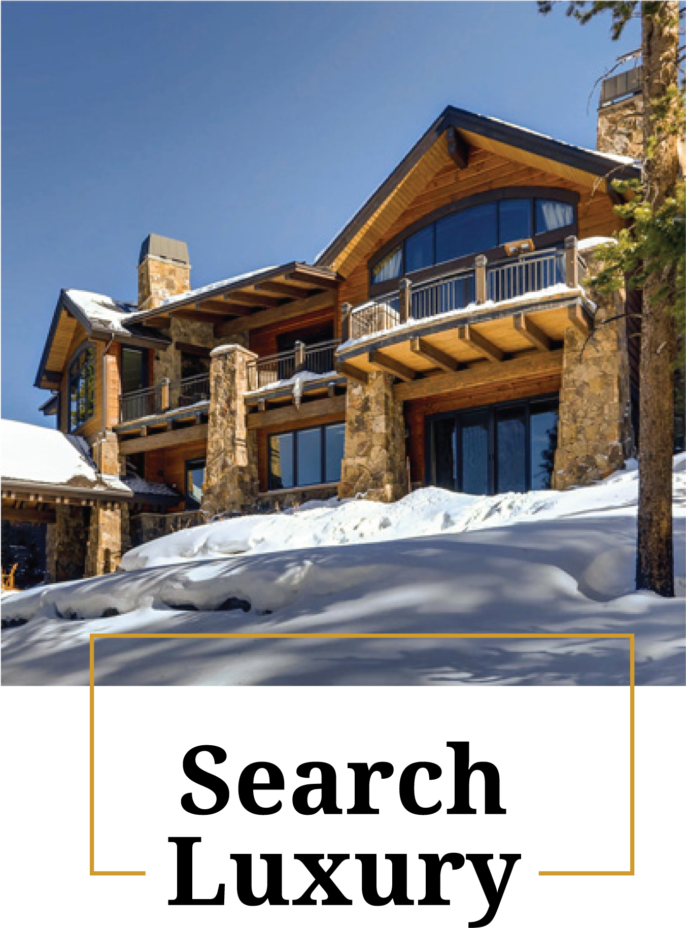 Luxury Mountain Home Winter Snow PNG Image