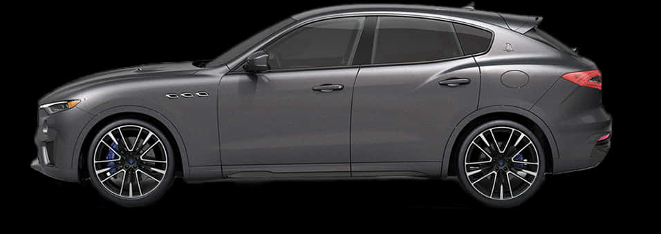 Luxury Sedan Side View Black Background PNG Image