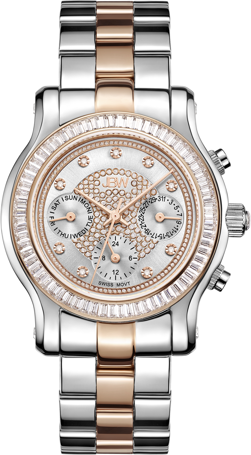 Luxury Two Tone Diamond Watch PNG Image