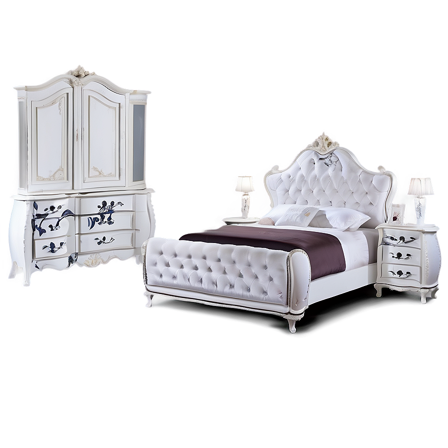 Luxury White Bedroom Furniture Png Osg PNG Image