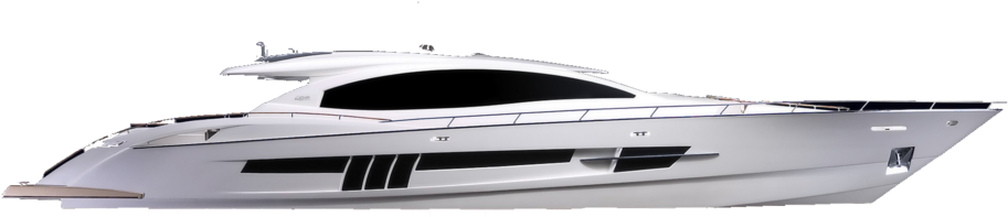 Luxury White Yacht Side View PNG Image