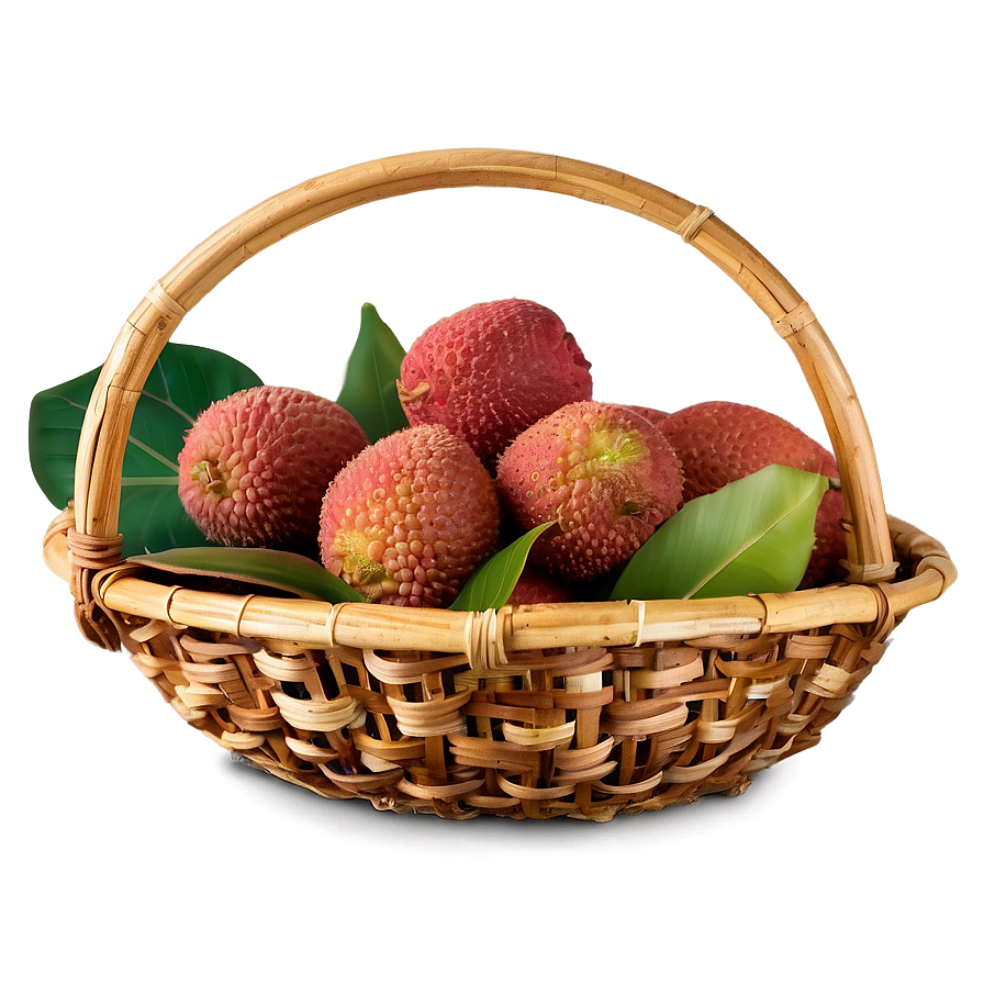 Lychee Harvest Basket Png 06252024 PNG Image