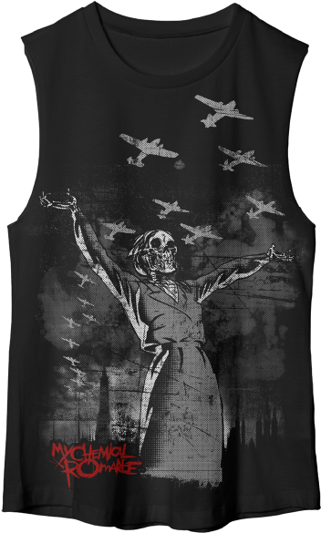 M C R Skeleton Angel Tank Top PNG Image