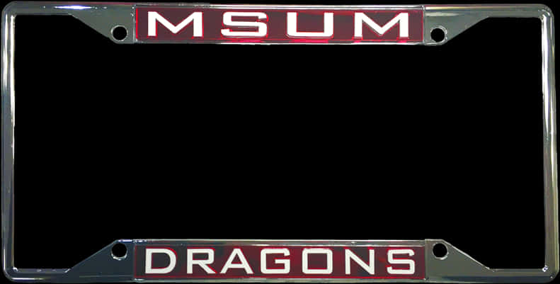 M S U M Dragons License Plate Frame PNG Image