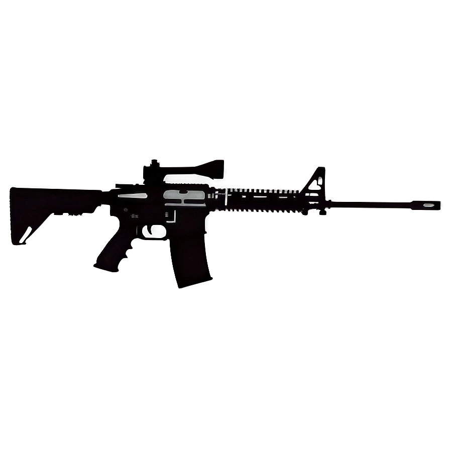 M16 Rifle Silhouette Black Png Iwi PNG Image