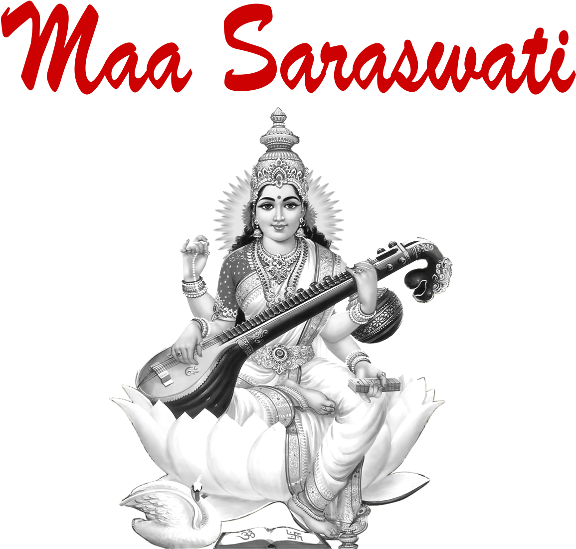 Maa Saraswati Hindu Goddess PNG Image