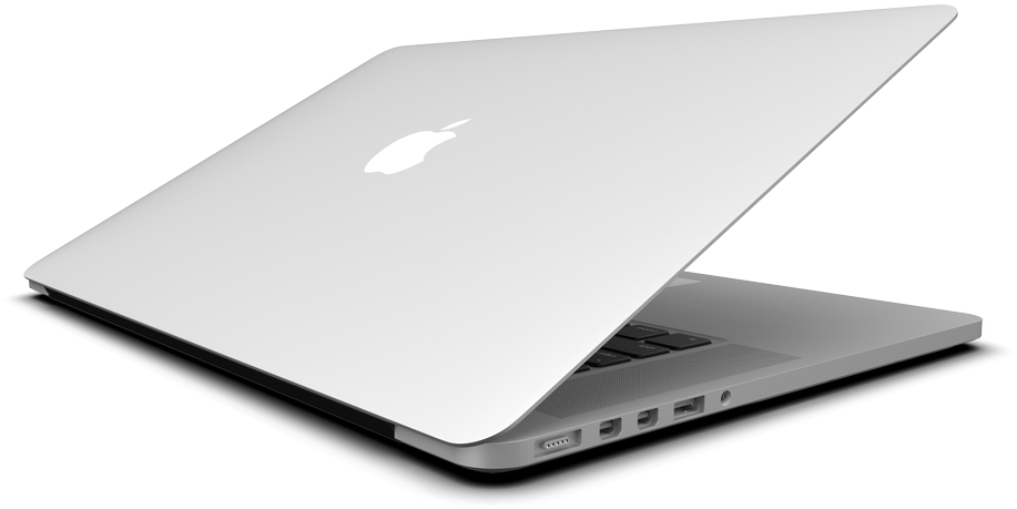 Mac Book Pro Silver Half Closed PNG Image