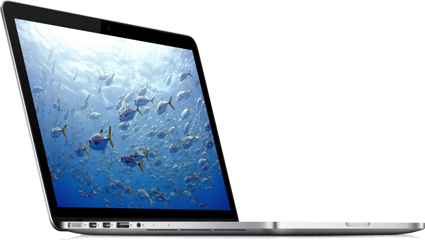 Mac Book Prowith Ocean Wallpaper PNG Image