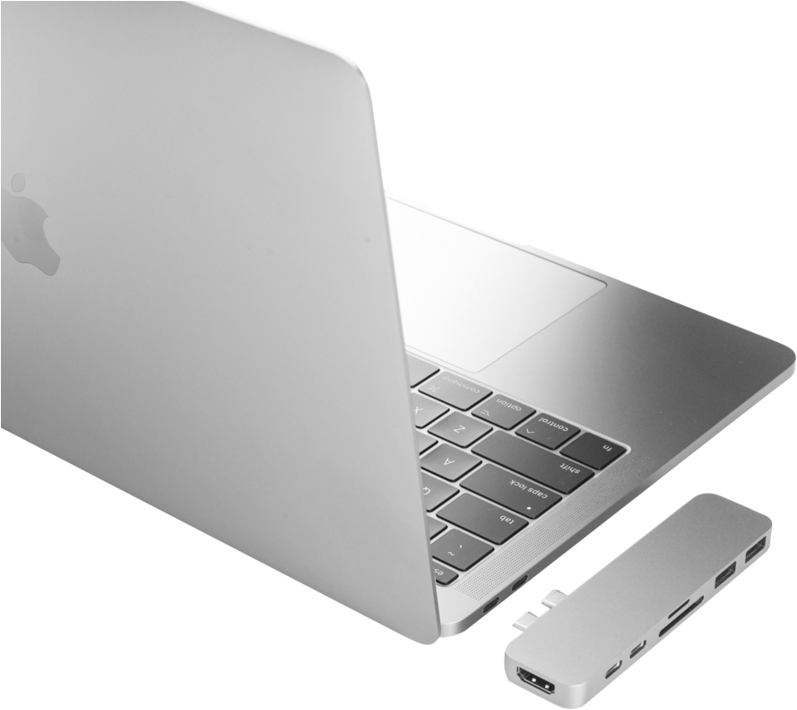 Mac Book Prowith U S B C Hub PNG Image