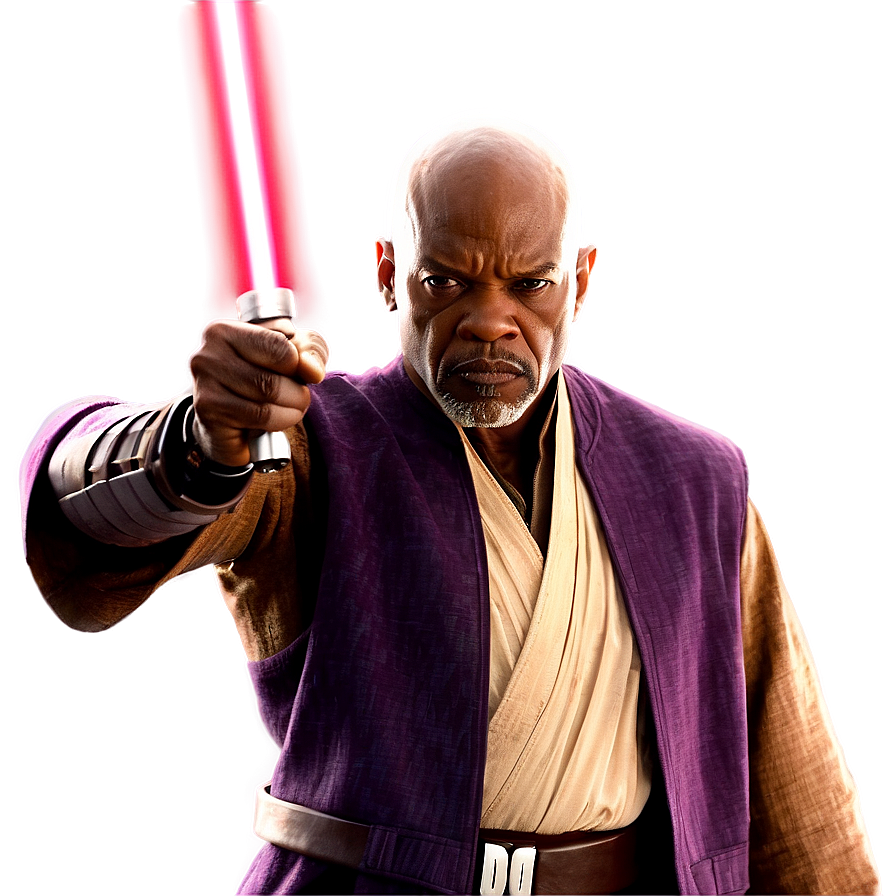 Mace Windu Leadership Pose Png Krk PNG Image