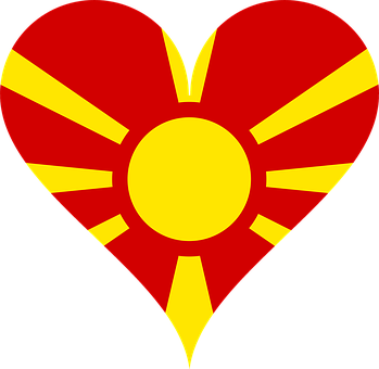 Macedonian Flag Heart PNG Image