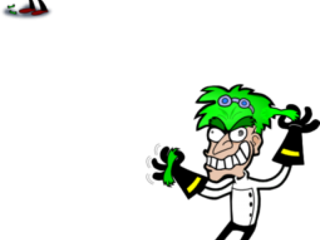 Mad Scientist Cartoon Character PNG Image