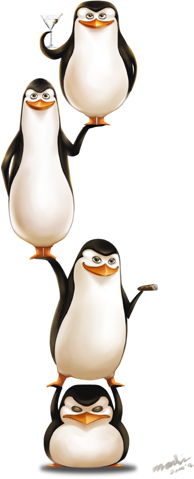 Madagascar Penguins Character Stack PNG Image