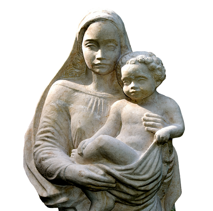 Madonnaand Child Statue PNG Image