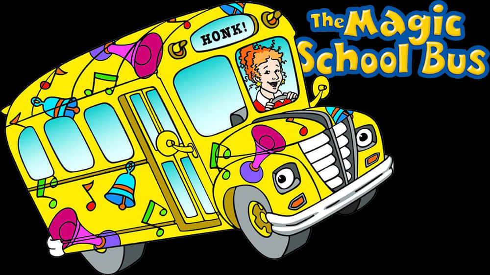 Magic School Bus Cartoon Illustration PNG Image