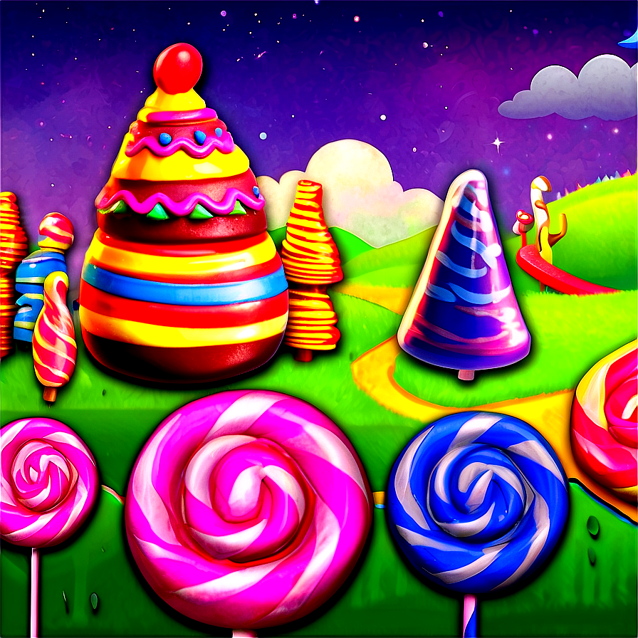 Magical Candy Land Wallpaper Png Quo PNG Image