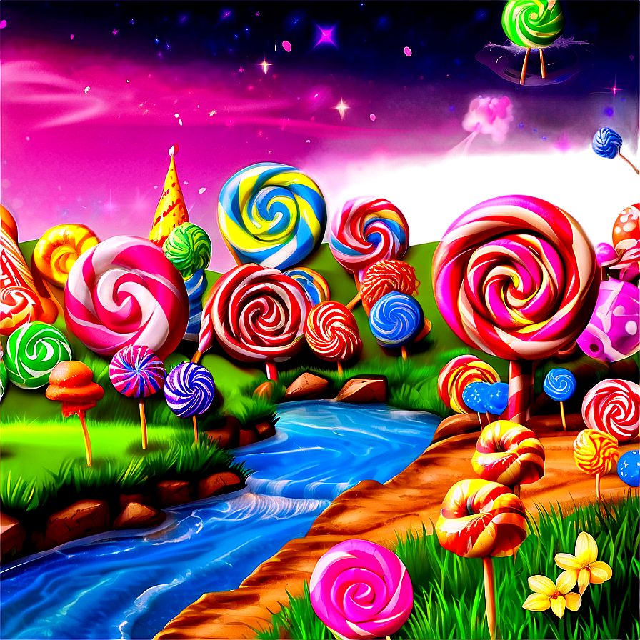 Magical Candyland Landscape Png 06202024 PNG Image