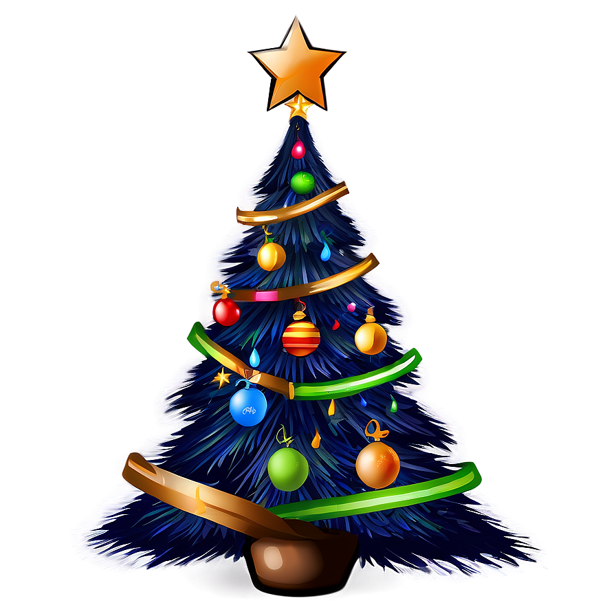 Magical Christmas Tree Drawing Png Wbf PNG Image