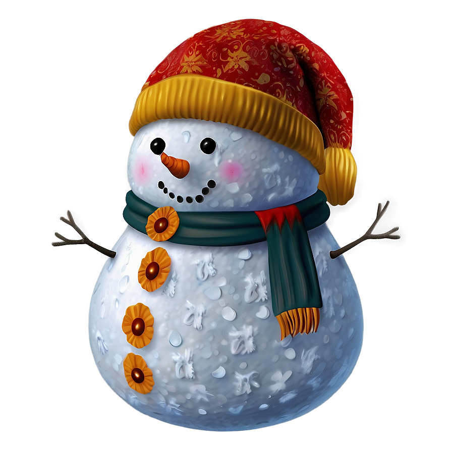 Magical Snowman At Night Png Gdg21 PNG Image