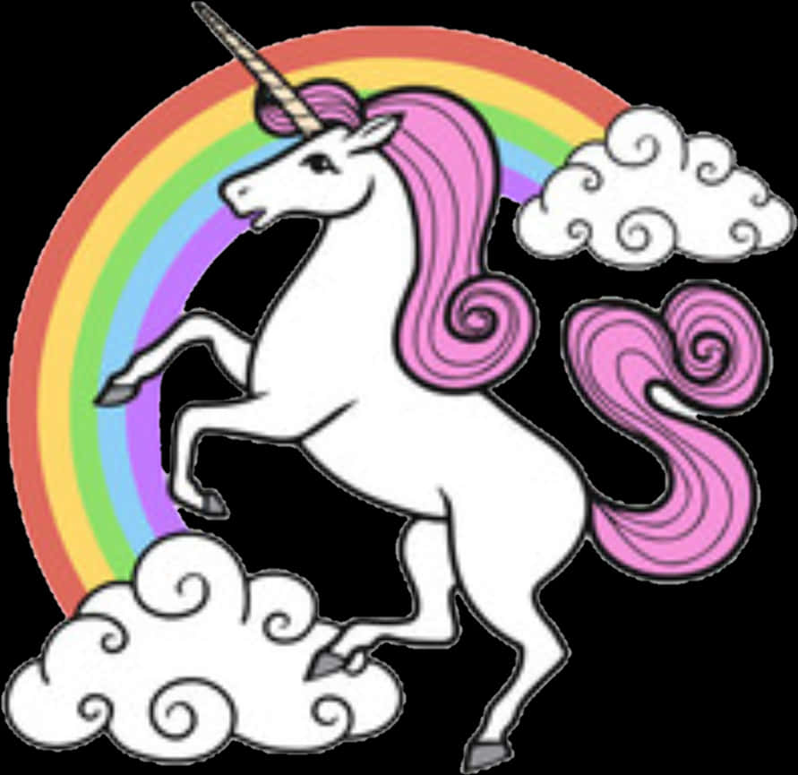 Magical Unicorn Rainbow PNG Image