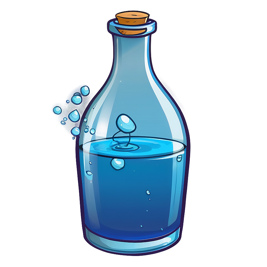 Magical Water Potion Cartoon Png Qxr80 PNG Image