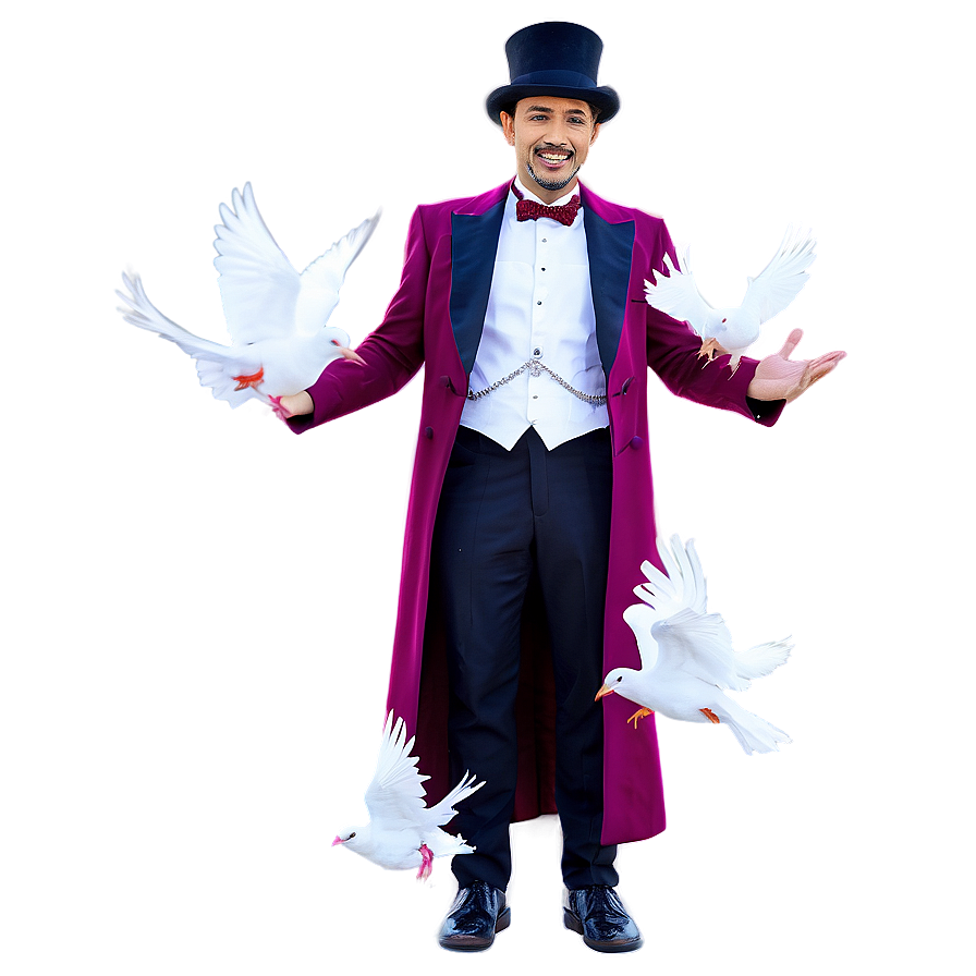 Magician With Doves Png 81 PNG Image