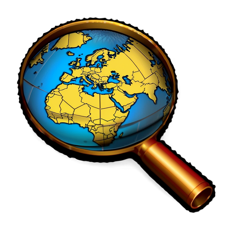 Magnifying Glass And Map Png Iip PNG Image