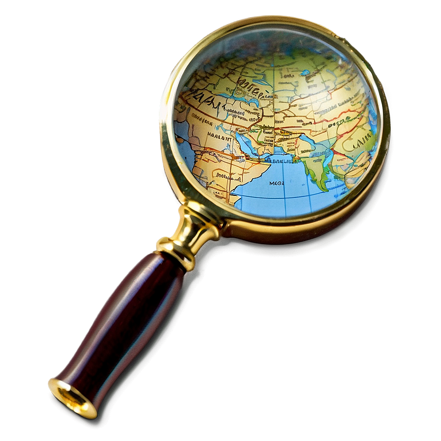 Magnifying Glass And Map Png Top PNG Image